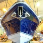Formula 40 PC Motoryacht in der Wertfhalle der Bootswerft Baumgart in Dortmund