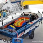 Malibu Skier Euro f3 Motorboot vor dem Refit in der Werfthalle der Bootswerft Baumgart in Dortmund