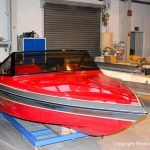 Malibu Skier Euro f3 Motorboot nach durchgeführtem Refit in der Werfthalle der Bootswerft Baumgart in Dortmund