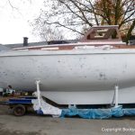 Vilm 106 beim Refit auf dem Werftgelände der Bootswerft Baumgart in Dortmund