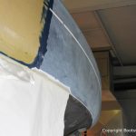 Lackiervorbereitungen an einer Comfortina 38 in der Werfthalle der Bootswerft Baumgart in Dortmund
