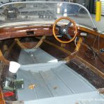 Restauration eines Boesch Junior Motorboots in der Werfthalle der Bootswerft Baumgart in Dortmund