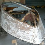 Restauration eines Boesch Junior Motorboots in der Werfthalle der Bootswerft Baumgart in Dortmund