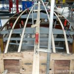 Restauration eines Boesch Junior Motorboots in der Werfthalle der Bootswerft Baumgart in Dortmund