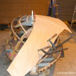 Restauration eines Boesch Junior Motorboots in der Werfthalle der Bootswerft Baumgart in Dortmund
