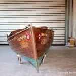 Restauration eines klassischen Holzruderbootes in der Werfthalle der Bootswerft Baumgart in Dortmund