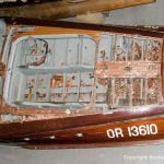 Skelett der Riva Ariston bei der Restauration in der Werfthalle der Bootswerft Baumgart in Dortmund