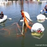 Heben einer Riva Super Aquarama durch die Bootswerft Baumgart