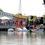 Heben einer Riva Super Aquarama durch die Bootswerft Baumgart