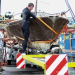 Riva Super Aquarama nach der Bergung auf dem Bootstrailer der Bootswerft Baumgart